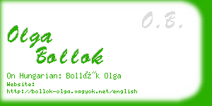 olga bollok business card